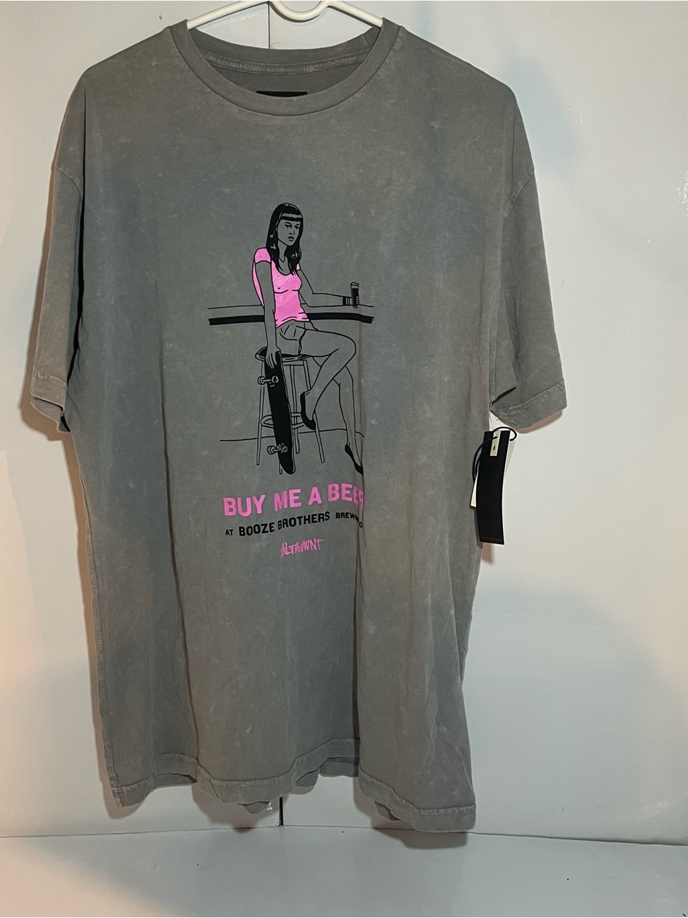 Altamont Gray Tee with Pink Graphic